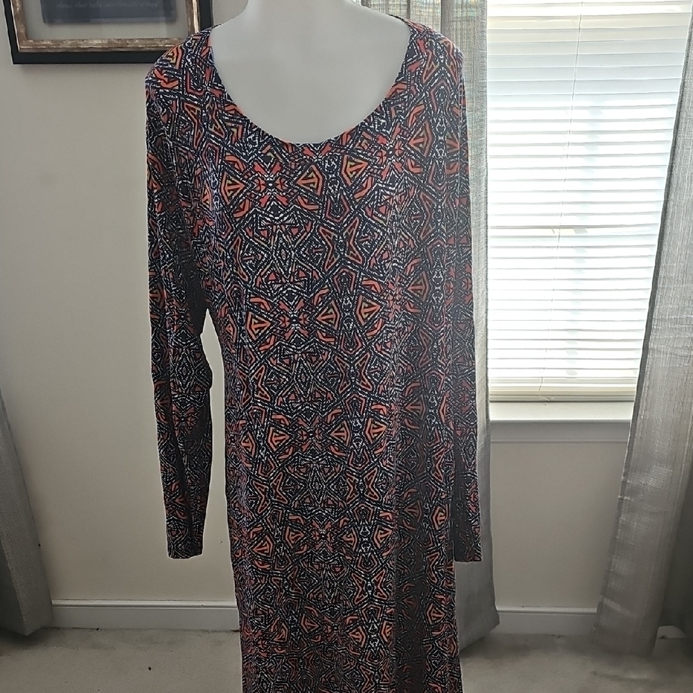 Sassy Jones Vibrant Patterned Long Sleeve Dress